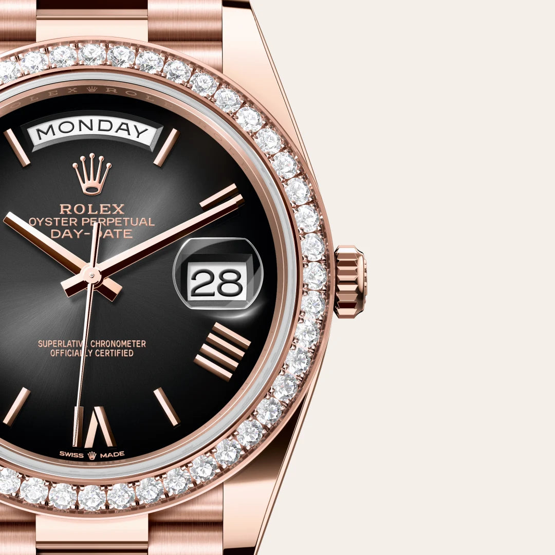 Rolex Day-Date in Everose Gold, M228345RBR-0025 - Knar Jewellery