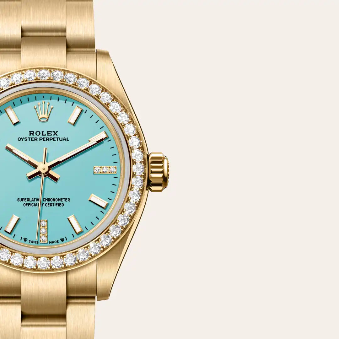 Rolex Oyster Perpetual in Yellow Gold, M276248RBR-0001 - Knar Jewellery