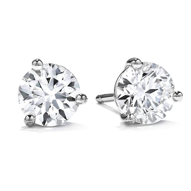 Hearts-on-Fire-Three-Prong-Diamond-Earrings---Average-Ctw-=-0.60/Sensational-Quality
