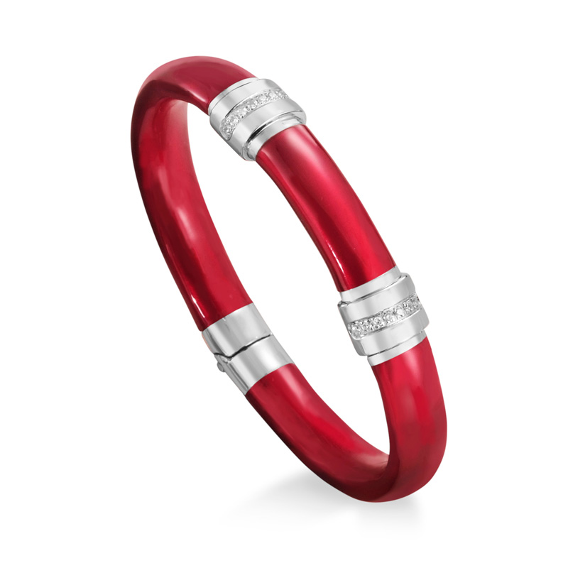 SOHO-Sterling-Silver-and-Red-Enamel-Bangle-SO00356-_-Style-No-AB942SDLGRANATO