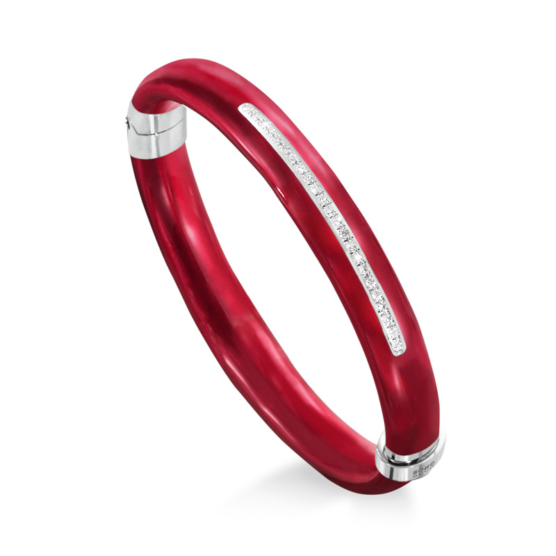 SOHO-Sterling-Silver-and-Red-Enamel-Bangle-SO00516-_-Style-No-AB944MDLGRANATO