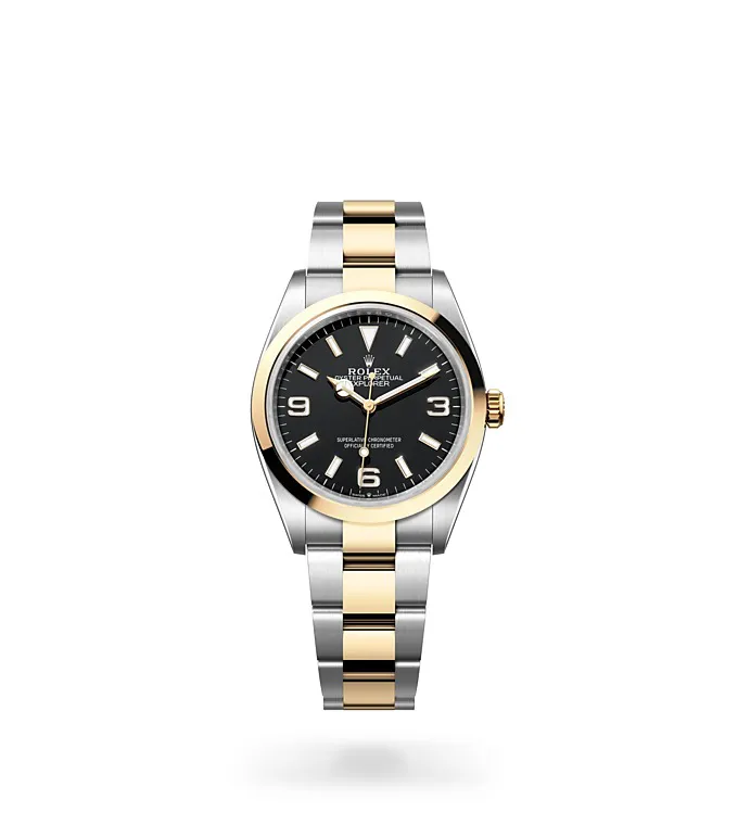 Rolex Explorer Oyster, 36 mm, Oystersteel and yellow gold - M124273-0001 at Knar Jewellery