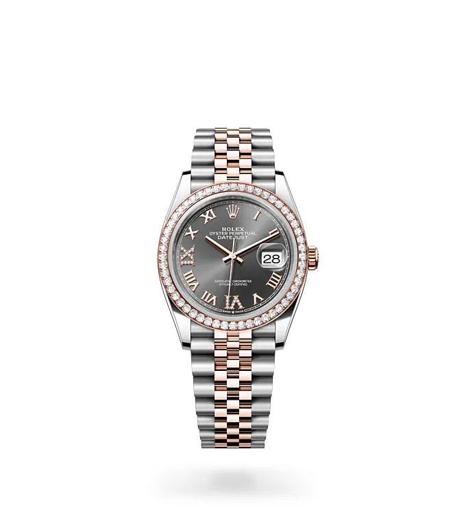 Rolex Datejust 36 - Oyster, 36 mm, Oystersteel, Everose gold and diamonds M126281RBR-0011 at Knar Jewellery