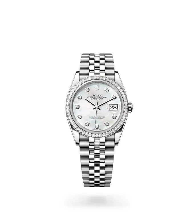 Rolex Datejust 36 - Oyster, 36 mm, Oystersteel, white gold and diamonds M126284RBR-0011 at Knar Jewellery