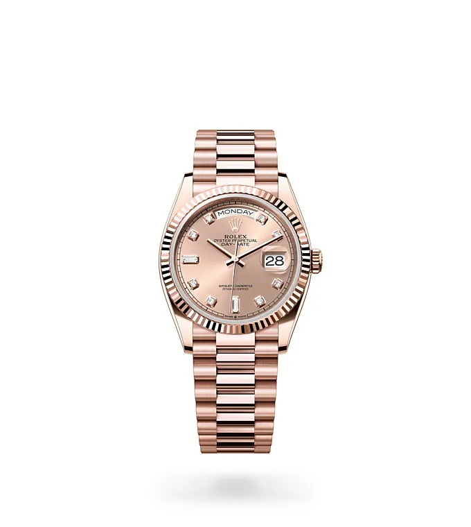Rolex Day-Date 36 - Oyster, 36 mm, Everose gold M128235-0009 at Knar Jewellery
