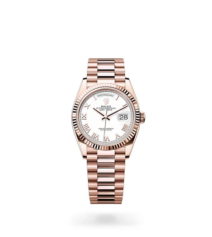 Rolex Day-Date 36 - Oyster, 36 mm, Everose gold M128235-0052 at Knar Jewellery