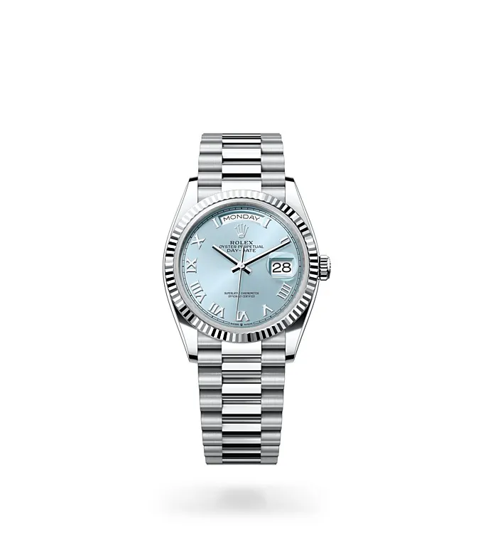 Rolex Day-Date 36 - Oyster, 36 mm, platinum M128236-0008 at Knar Jewellery