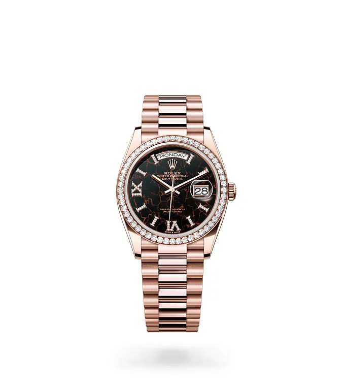 Rolex Day-Date 36 - Oyster, 36 mm, Everose gold and diamonds M128345RBR-0044 at Knar Jewellery
