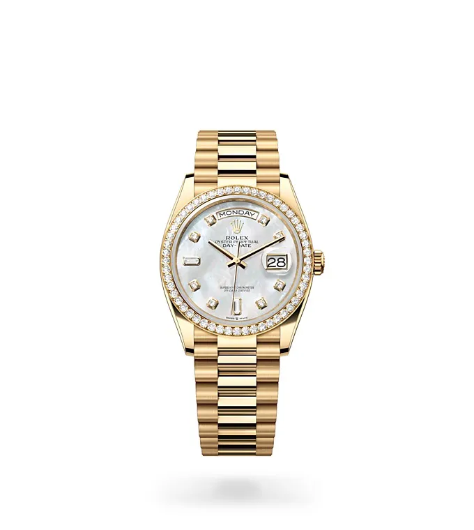 Rolex Day-Date 36 - Oyster, 36 mm, yellow gold and diamonds M128348RBR-0017 at Knar Jewellery