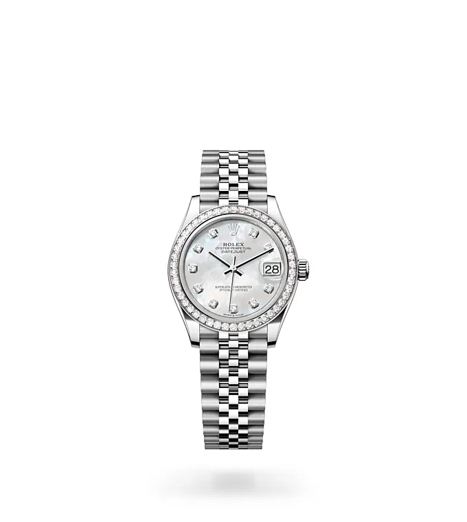 Rolex Datejust 31 - Oyster, 31 mm, Oystersteel, white gold and diamonds M278384RBR-0008 at Knar Jewellery
