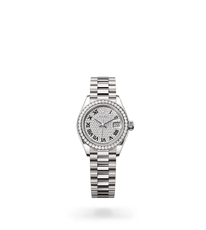 Rolex Lady-Datejust - Oyster, 28 mm, white gold and diamonds M279139RBR-0014 at Knar Jewellery